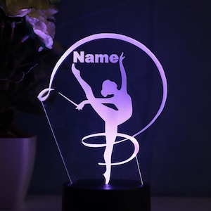 Lampe de table LED personnalisée avec motif de gymnaste, idée cadeau, danseuse de gymnaste pour femmes et filles image 5