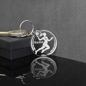 Personalisierte Handball Schlüssel Anhänger - Geschenkideen für Handballerinnen, Geburtstagsgeschenk für Handballerin Spielerin