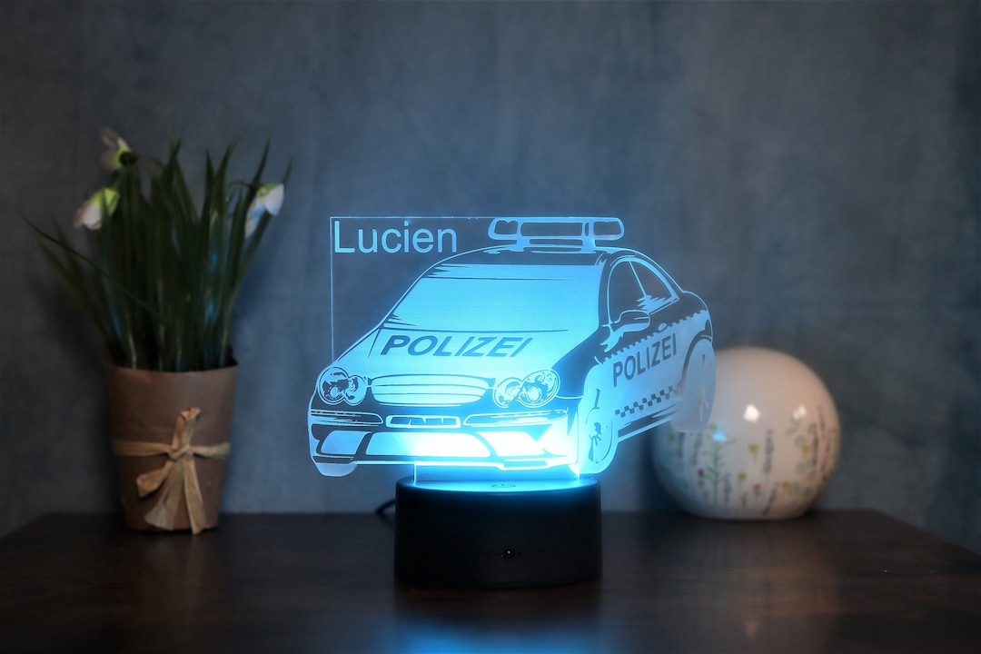 Personalized LED Night Light police Perfect Gift for Police Fans