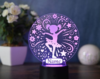 Lampe de table LED personnalisée avec télécommande motif ballerine idée cadeau gymnaste danseuse pour femmes et filles