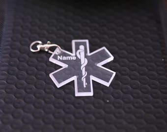 Portachiavi Personalizzato Con Croce Infermiera | Allergie E Contatti Di Emergenza
