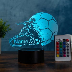 Personalized Soccer Lamp - Unique Bedroom Night Light and Home Decor Gift for Kids and Soccer Fans