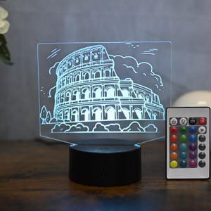 LED Table Lamp Colosseum – Rome Night Light | Italy Gift and Souvenir Lamp | Architecture Decor for Living Room and Bedroom
