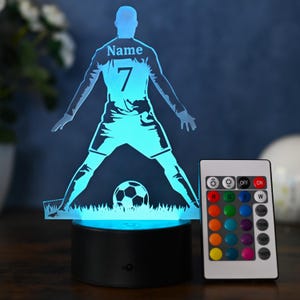 Personalized soccer lamp gift idea for soccer players kids and adults lamp as night light, table lamp, home decoration
