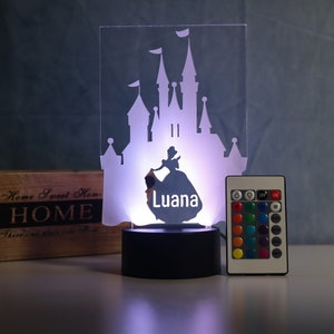 Personalised LED Night Light Lamp with Castle Design - A Perfect Princess Gift and an Ideal Gift Idea for Girls