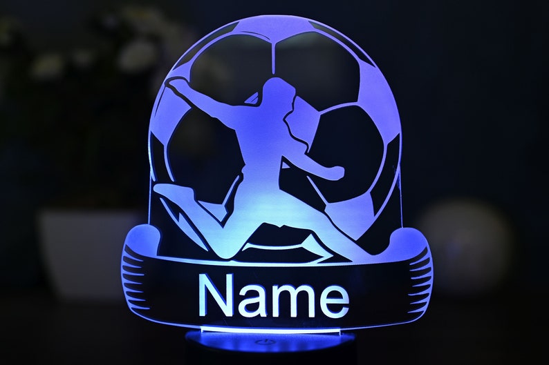 Personalized Soccer Lamp Unique Bedroom Night Light and Home Decor Gift for Kids and Soccer Fans image 4