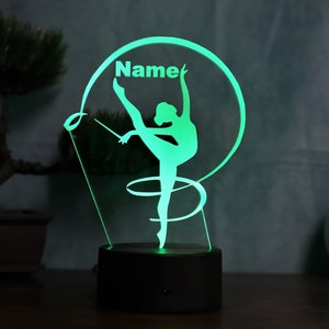 Lampe de table LED personnalisée avec motif de gymnaste, idée cadeau, danseuse de gymnaste pour femmes et filles image 7