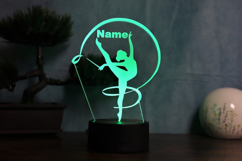 Personalized LED table lamp with gymnast motif The perfect gift for gymnast and dancer image 7