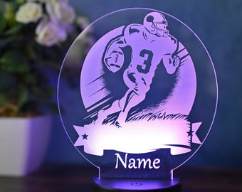 Personalized LED football lamp - American football gift, night light, decoration, football birthday