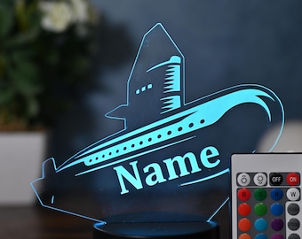 Personalisierte LED U-Boot Lampe – Geschenk für U-Boot Fans, U-boot Liebhaber und U-boot fahrer