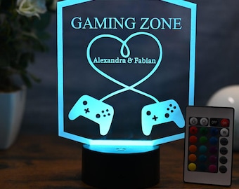 Personalised Gamer Lamp - Perfect Partner Gift Decoration for couples gaming room