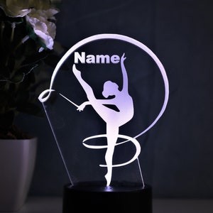 Personalized LED table lamp with gymnast motif The perfect gift for gymnast and dancer image 6