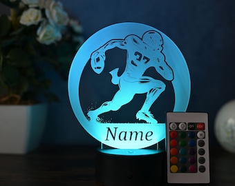 Personalized LED football lamp - American football gift, night light, decoration, football birthday