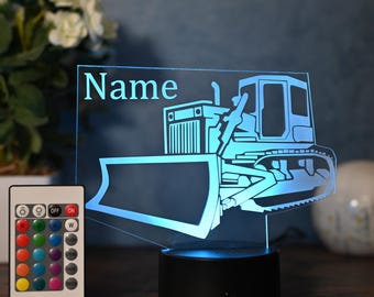 Lámpara LED personalizada de excavadora: decoración perfecta para habitaciones infantiles, fiestas en obras y conductores de excavadoras.