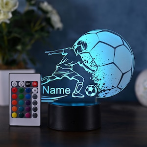 Personalized Soccer Lamp Unique Bedroom Night Light and Home Decor Gift for Kids and Soccer Fans image 2