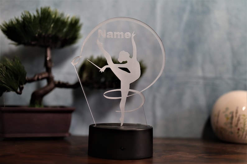 Personalized LED table lamp with gymnast motif The perfect gift for gymnast and dancer image 8