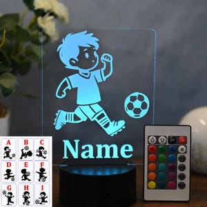 Personalisierte Fußball Lampe Geschenk für Fußballer Kinder LED Nachtlicht Fußball Fußball Geschenk Junge Fußballfan Deko Kinderzimmer