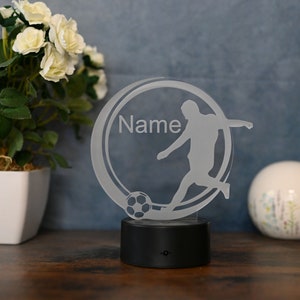 Personalized Soccer Lamp Unique Bedroom Night Light and Home Decor Gift for Kids and Soccer Fans image 3
