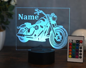 Personalized LED motorcycle lamp - gift for motorcyclists, motorcycle decoration and gift idea for fans and enthusiasts