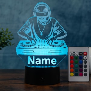 Lampada DJ personalizzata: il regalo perfetto per DJ, club e amanti della musica - Luce notturna a LED con nome come decorazione musicale