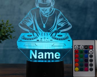 Custom DJ LED Lamp – Unique Gift for DJs, Clubs & Music Lovers – Personalized Name Light for Music Decor