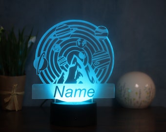 Personalized solar system LED lamp - night light with desired name