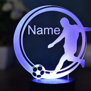 Personalized Soccer Lamp Unique Bedroom Night Light and Home Decor Gift for Kids and Soccer Fans image 4