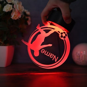 Personalized Soccer Lamp Unique Bedroom Night Light and Home Decor Gift for Kids and Soccer Fans image 7