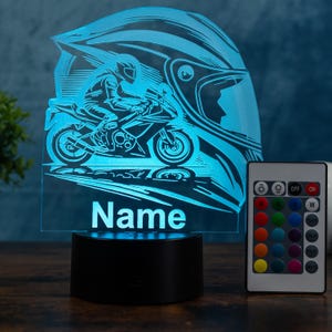 Lámpara LED personalizada para motocicleta: regalo para motociclistas, decoración de motocicletas e idea de regalo para fanáticos y amantes.
