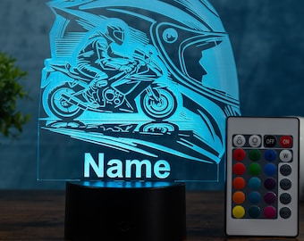 Personalized LED motorcycle lamp - gift for motorcyclists, motorcycle decoration and gift idea for fans and enthusiasts