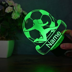 Personalized Soccer Lamp Unique Bedroom Night Light and Home Decor Gift for Kids and Soccer Fans image 6