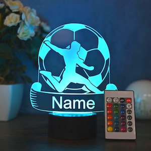 Personalized soccer lamp gift idea for soccer players, soccer coaches and soccer fans, as a soccer decoration