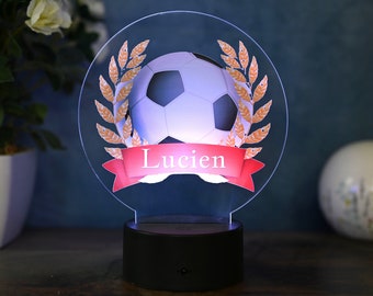 Lampe de football personnalisée, idée cadeau pour joueurs de football, lampe pour enfants et adultes comme veilleuse, lampe de table, décoration de la maison