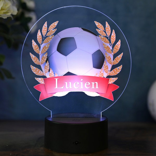 Lampe de football personnalisée, idée cadeau pour joueurs de football, lampe pour enfants et adultes comme veilleuse, lampe de table, décoration de la maison