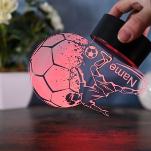 Personalized Soccer Lamp Unique Bedroom Night Light and Home Decor Gift for Kids and Soccer Fans image 6