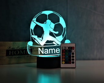 Personalisierte Fußball Lampe Geschenk Idee für Fußballer Kinder und Erwachsene Lampe als Nachtlicht Tischlampe Wohnungsdekoration