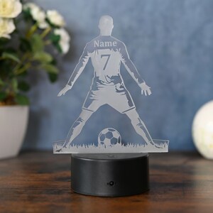 Personalized soccer lamp gift idea for soccer players kids and adults lamp as night light, table lamp, home decoration image 7