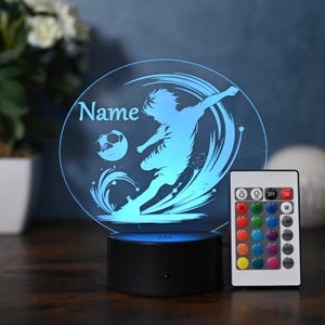Personalisierte Fußball Lampe Geschenk Idee für Fußballer Kinder und Erwachsene Lampe als Nachtlicht Tischlampe Wohnungsdekoration