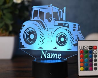 Personalizable LED tractor lamp - for tractor drivers, tractor lovers and tractor fans