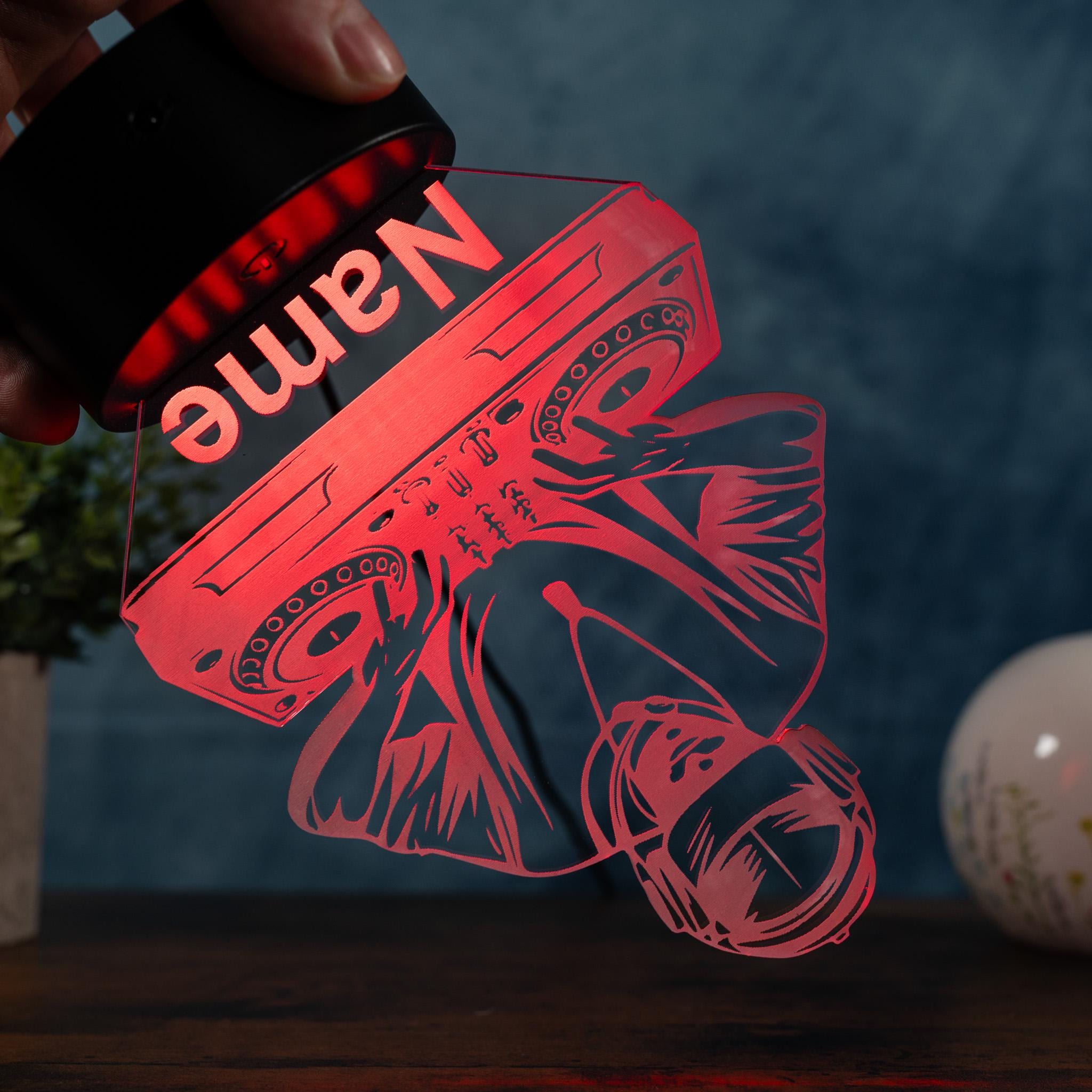 Lampe de chevet personnalisable veilleuse illusion 3D Note de Musique