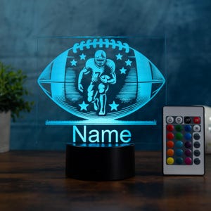 Personalized LED football lamp - American football gift, night light, decoration, football birthday