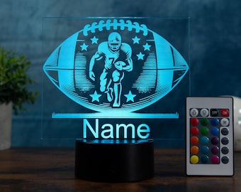 Personalized LED football lamp - American football gift, night light, decoration, football birthday