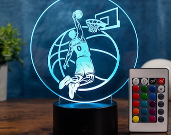 Personalisierte Basketball LED-Lampe - Das Geschenk Idee für Basketballfans und Spieler, als deko und Nachtlicht