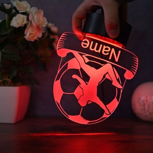 Personalized Soccer Lamp Unique Bedroom Night Light and Home Decor Gift for Kids and Soccer Fans image 7