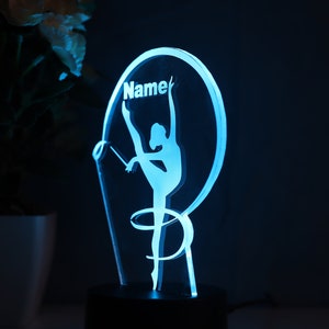 Lampe de table LED personnalisée avec motif de gymnaste, idée cadeau, danseuse de gymnaste pour femmes et filles image 3