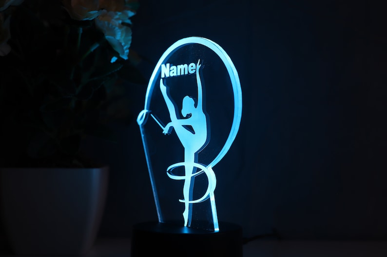 Personalized LED table lamp with gymnast motif The perfect gift for gymnast and dancer image 3