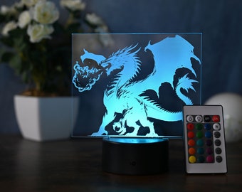 Lampe de table LED Magic Dragon : Art japonais et éclairage dynamique de dragon pour une décoration fantastique et des objets de collection