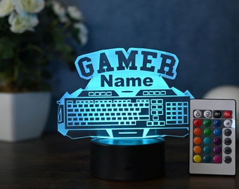 Lampe de jeu PC personnalisée, décoration LED pour les joueurs, comme décoration PC de salle de jeu, décoration de salle de joueur
