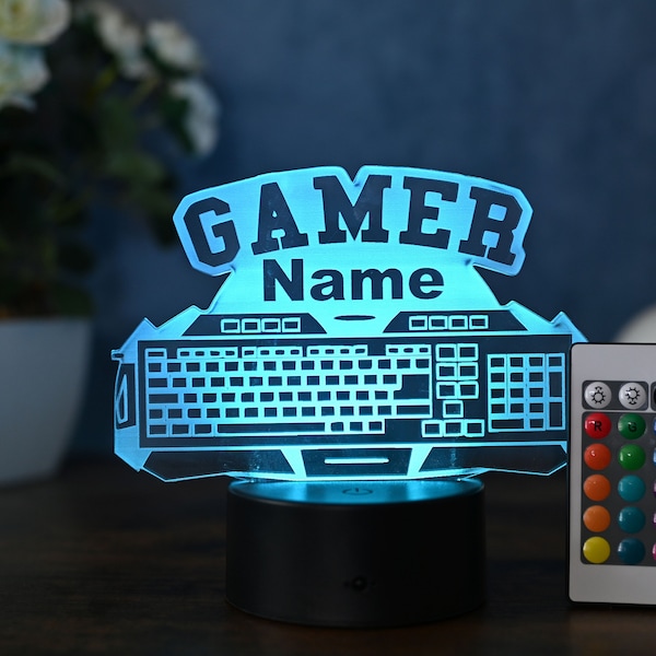 Personalisierte PC gaming lampe, LED Dekoration für zocker, als gaming room pc deko, gamer room Decoration