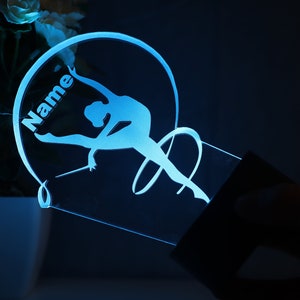 Personalized LED table lamp with gymnast motif The perfect gift for gymnast and dancer image 4